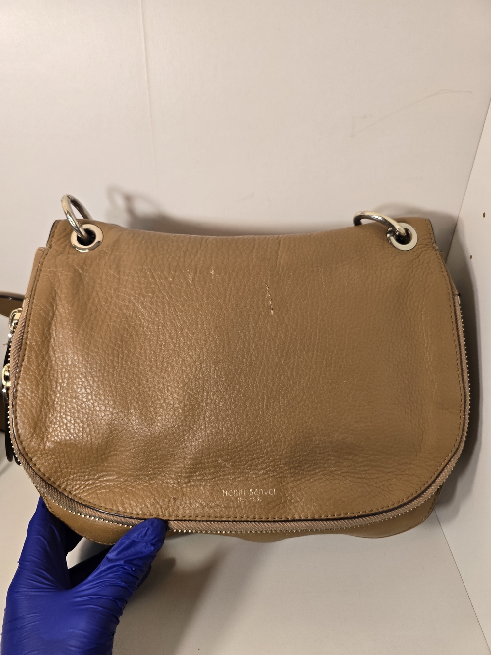 Henri Bendel Tan Leather Shoulder Bag